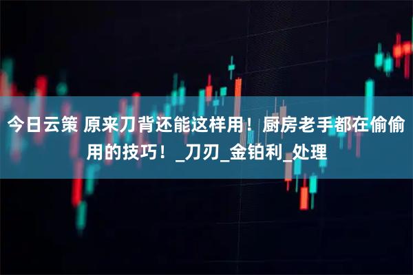 今日云策 原来刀背还能这样用！厨房老手都在偷偷用的技巧！_刀刃_金铂利_处理